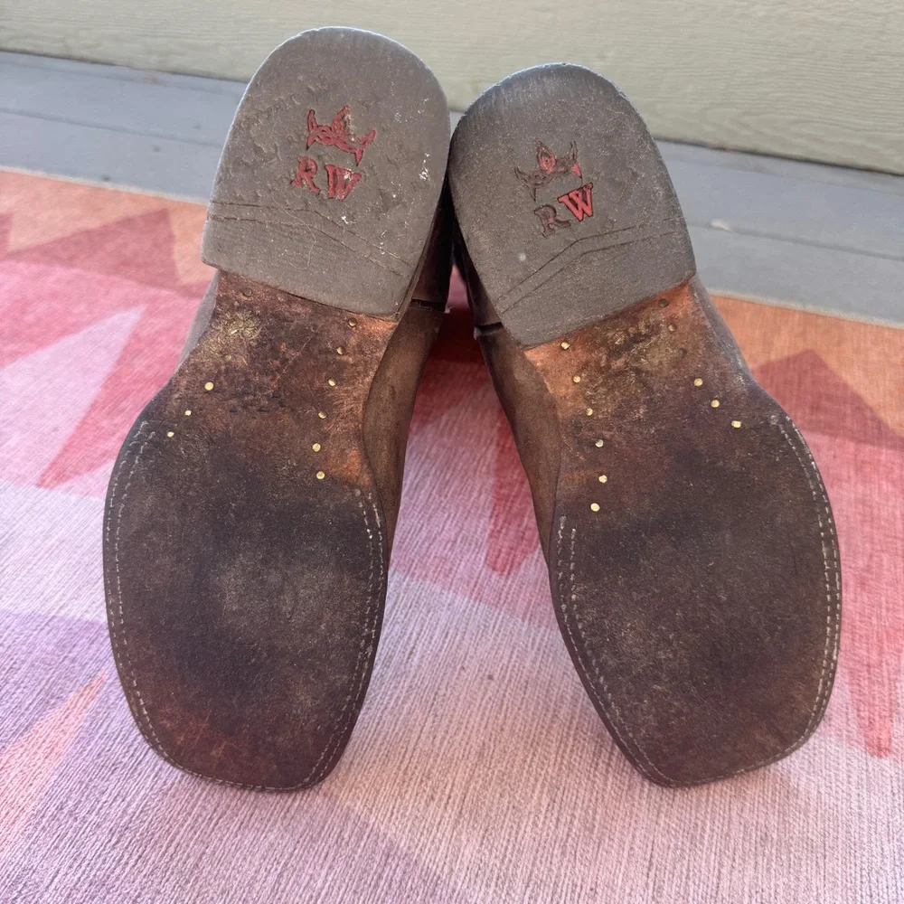 Reywelt Embroidered Western Floral Dreamcatcher Skull Cowboy Boots Brown Size 8 - Picture 5 of 9